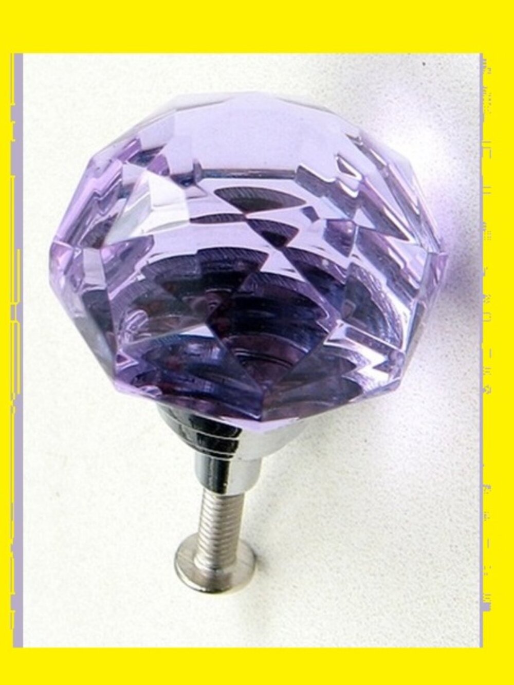 Two (2) Large Purple Solid Crystal Drawer Knob Cabinet Pull Two (2) Ho14PU